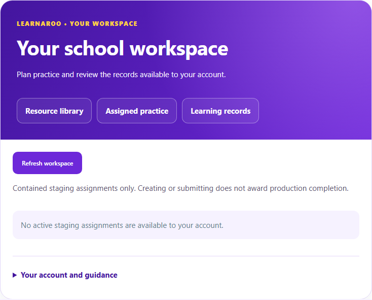 Actual Learnaroo headteachers & school teams demonstration dashboard, using synthetic accounts