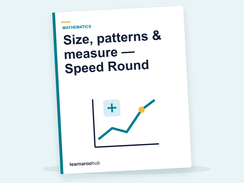 Size, patterns & measure — Speed Round — quiz cover