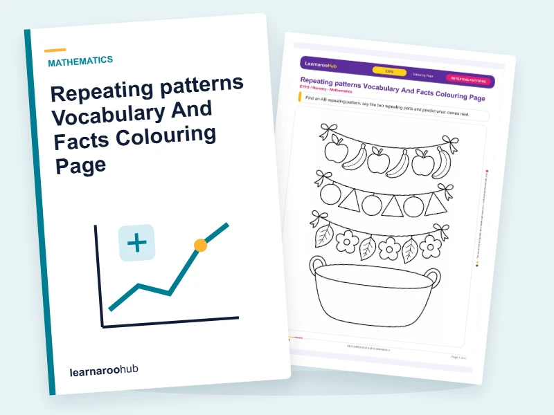 Repeating patterns Vocabulary And Facts Colouring Page — colouring sheets cover