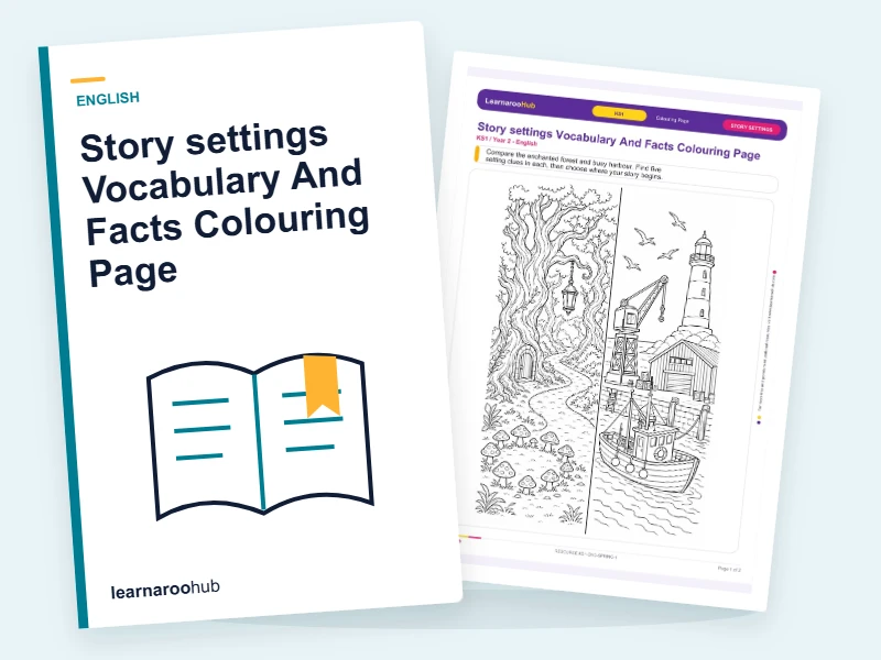 Story settings Vocabulary And Facts Colouring Page — colouring sheets cover