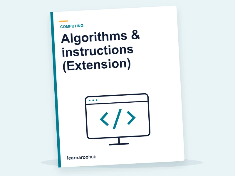 KS1 Computing — Module 2: Algorithms & instructions (Extension) — e-learning module cover