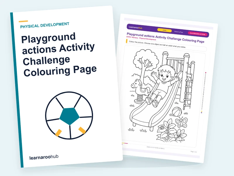 Playground actions Activity Challenge Colouring Page — colouring sheets cover
