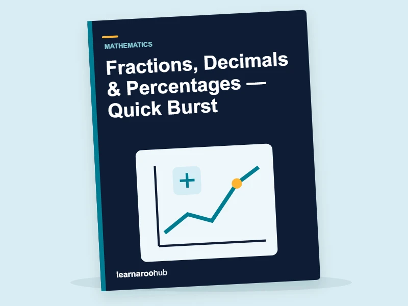 KS3 Maths: Fractions, Decimals & Percentages — Quick Burst — activity book cover
