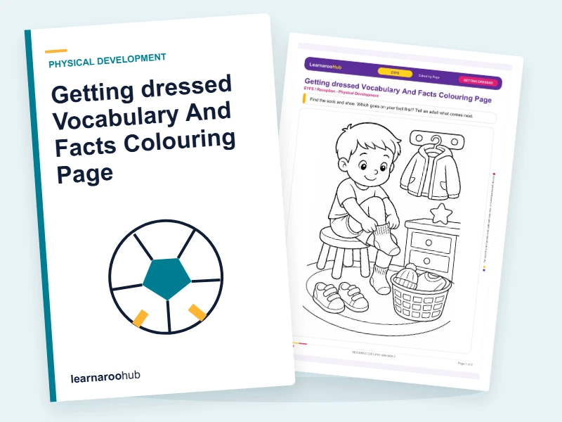 Getting dressed Vocabulary And Facts Colouring Page — colouring sheets cover