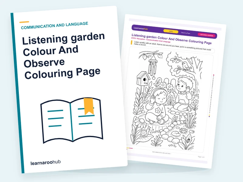 Listening garden Colour And Observe Colouring Page — colouring sheets cover