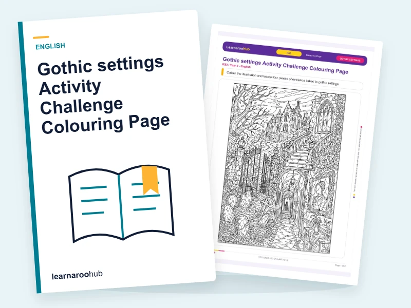 Gothic settings Activity Challenge Colouring Page — colouring sheets cover