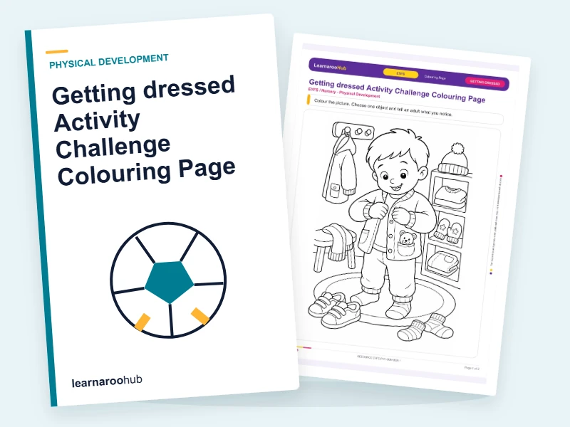 Getting dressed Activity Challenge Colouring Page — colouring sheets cover