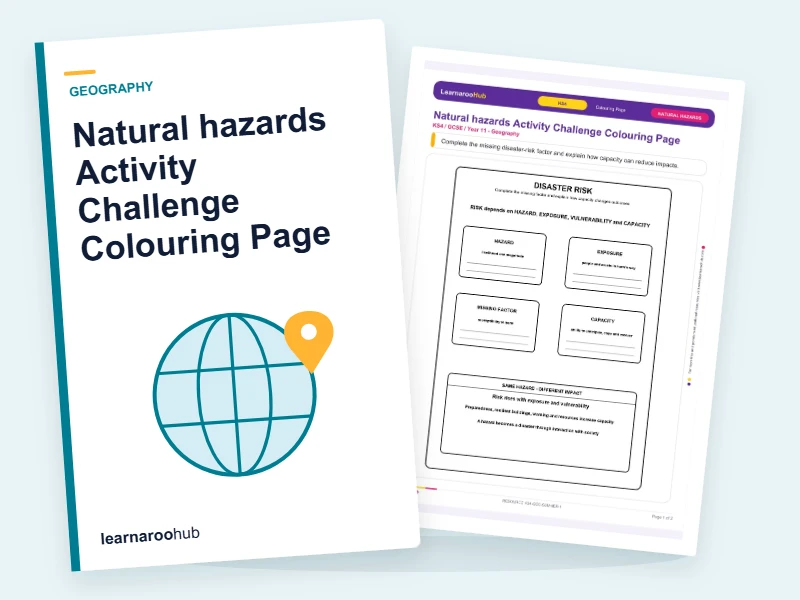 Natural hazards Activity Challenge Colouring Page — colouring sheets cover