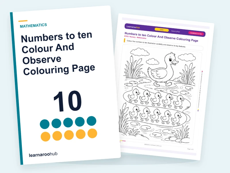 Numbers to ten Colour And Observe Colouring Page — colouring sheets cover