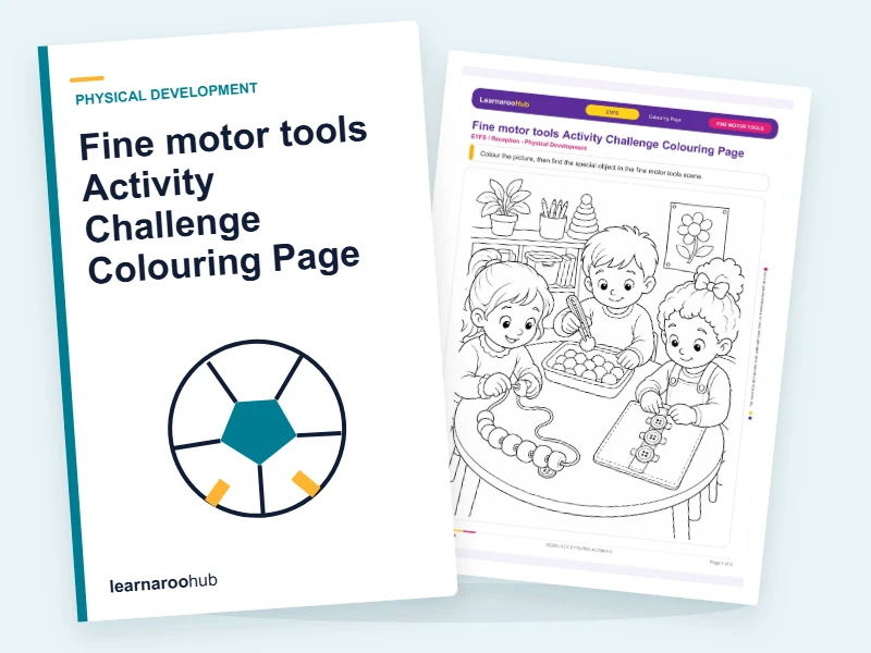 Fine motor tools Activity Challenge Colouring Page — colouring sheets cover