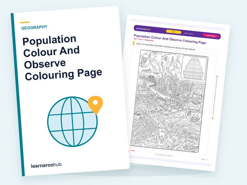 Population Colour And Observe Colouring Page — colouring sheets cover