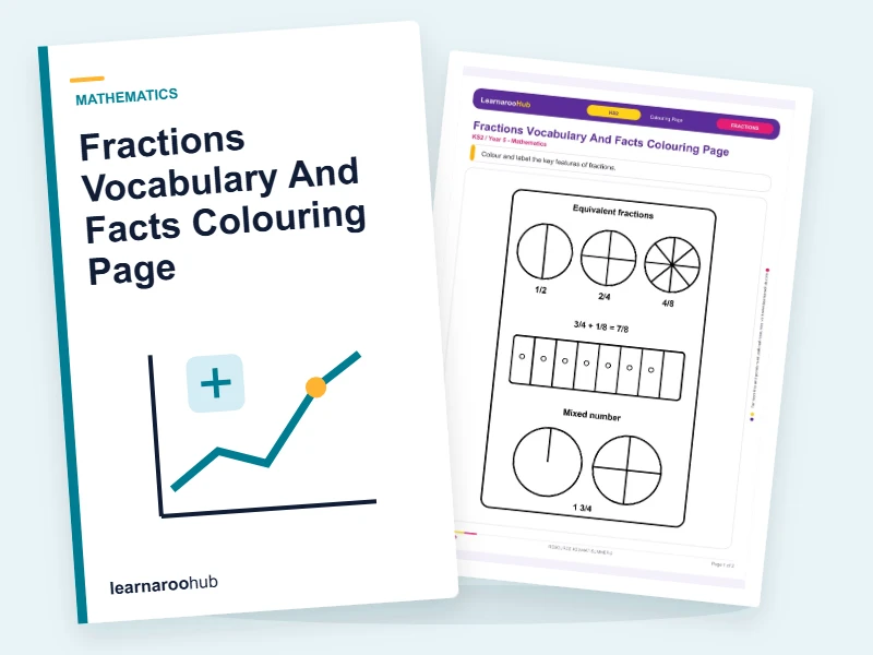Fractions Vocabulary And Facts Colouring Page — colouring sheets cover