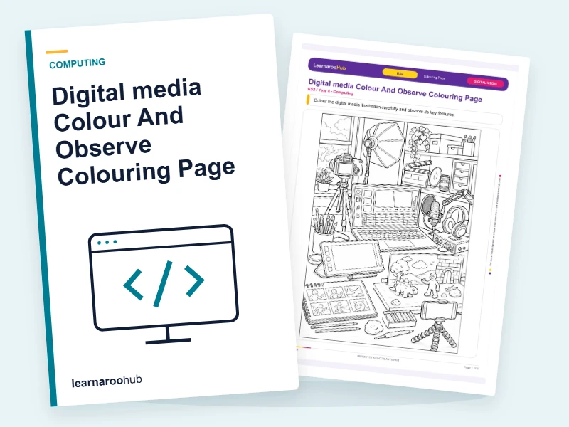 Digital media Colour And Observe Colouring Page — colouring sheets cover