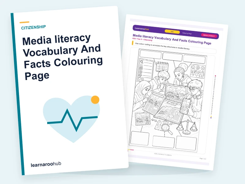 Media literacy Vocabulary And Facts Colouring Page — colouring sheets cover