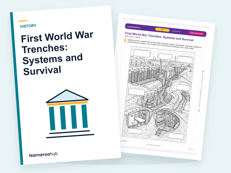 First World War Trenches: Systems and Survival — colouring sheets cover