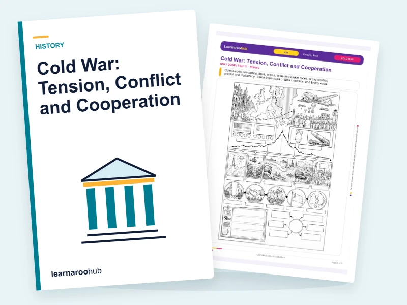 Cold War: Tension, Conflict and Cooperation — colouring sheets cover
