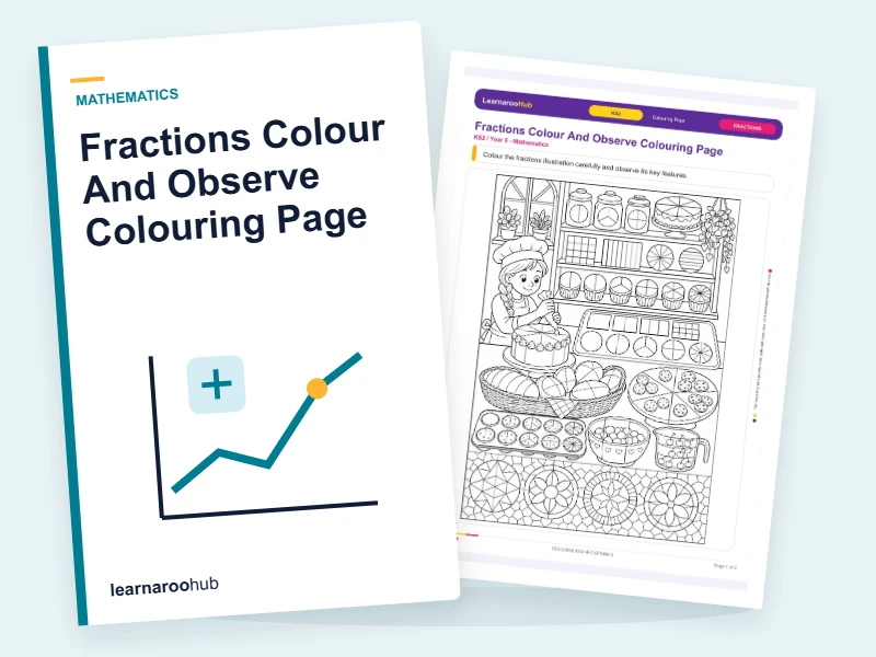 Fractions Colour And Observe Colouring Page — colouring sheets cover