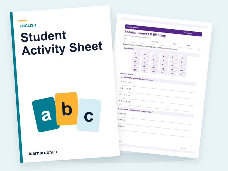 KS1 Phonics: Student Activity Sheet — printable / pdf cover