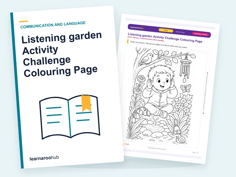 Listening garden Activity Challenge Colouring Page — colouring sheets cover