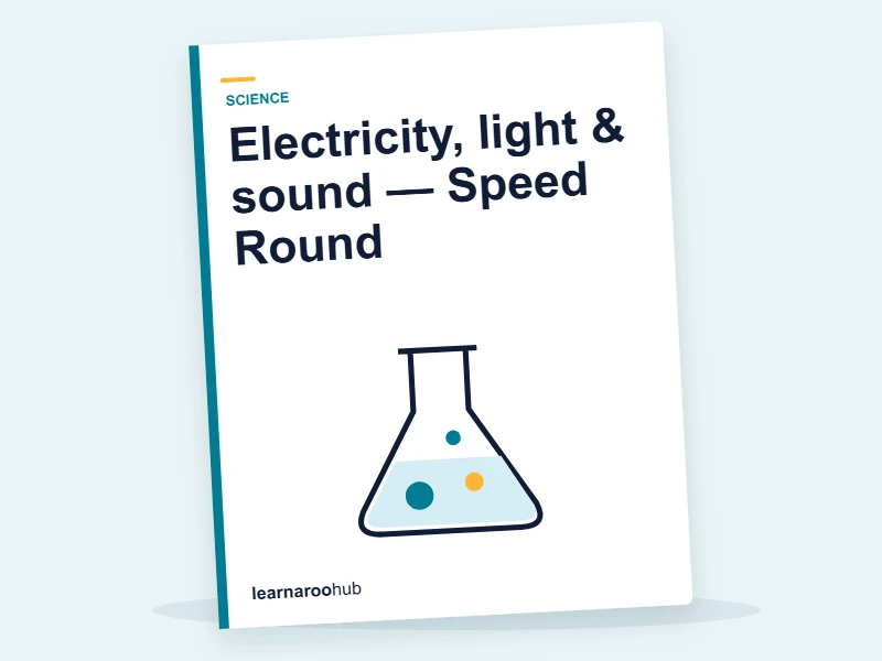 Electricity, light & sound — Speed Round — quiz cover