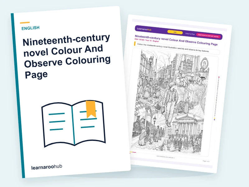 Nineteenth-century novel Colour And Observe Colouring Page — colouring sheets cover