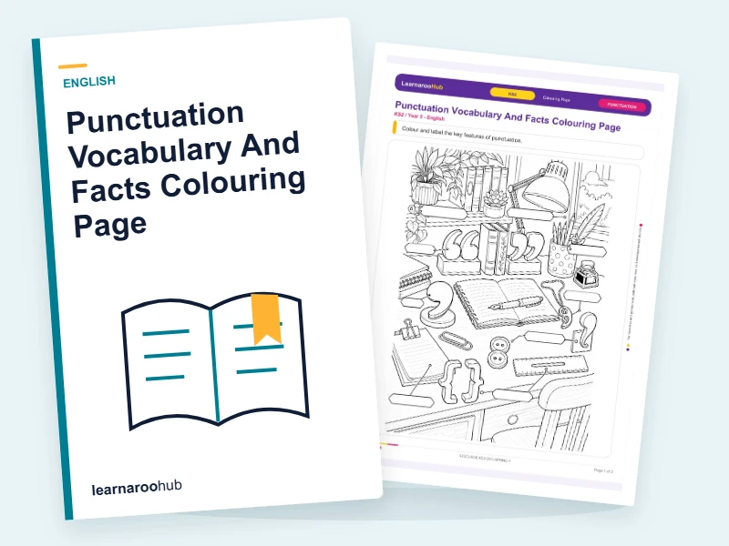 Punctuation Vocabulary And Facts Colouring Page — colouring sheets cover