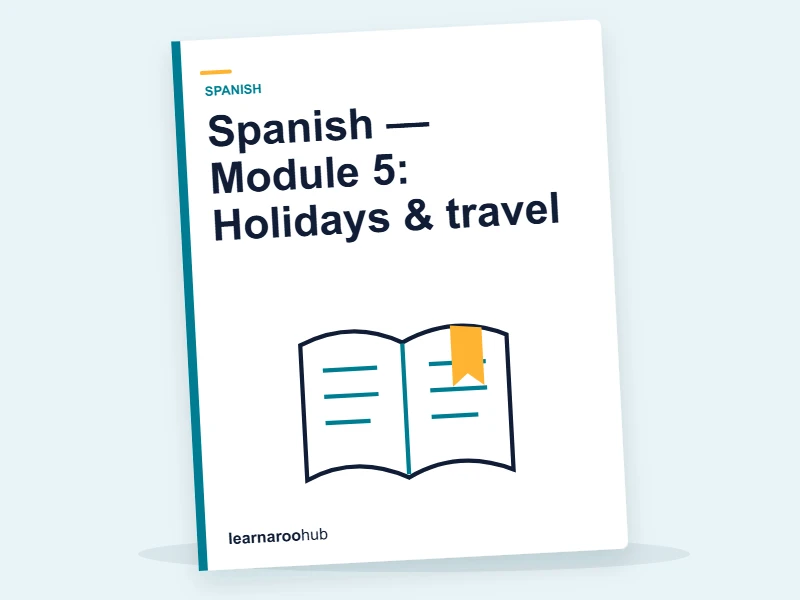 Spanish — Module 5: Holidays & travel — e-learning module cover