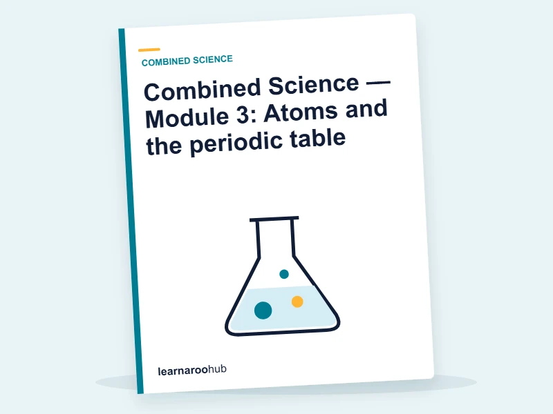Combined Science — Module 3: Atoms and the periodic table — e-learning module cover