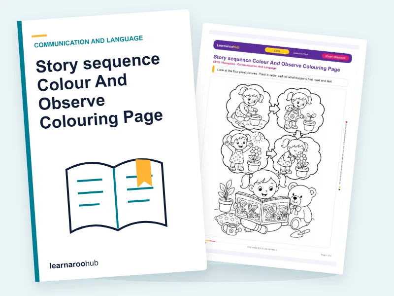 Story sequence Colour And Observe Colouring Page — colouring sheets cover