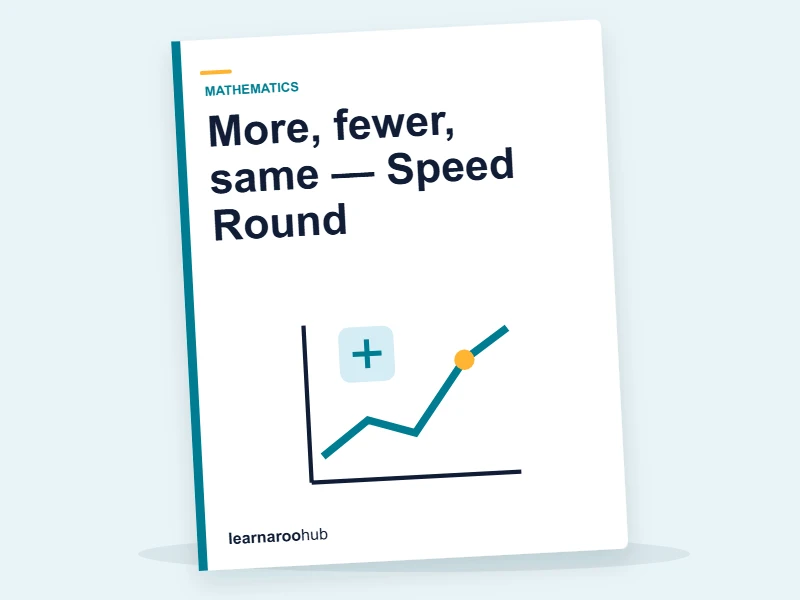 More, fewer, same — Speed Round — quiz cover