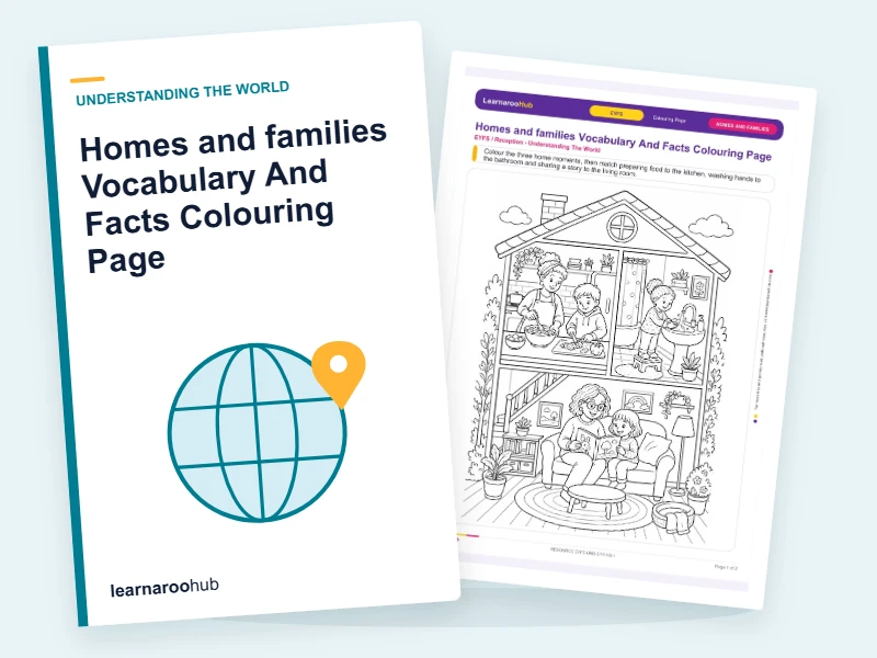 Homes and families Vocabulary And Facts Colouring Page — colouring sheets cover