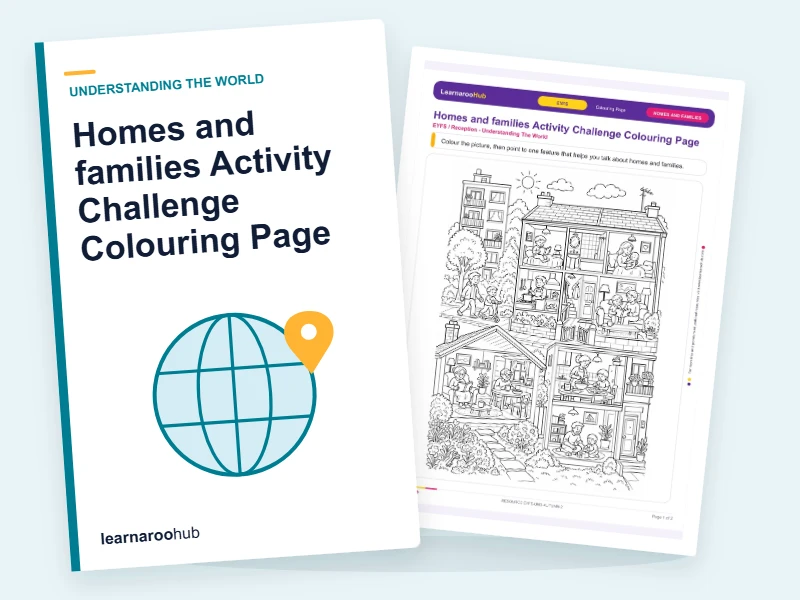 Homes and families Activity Challenge Colouring Page — colouring sheets cover