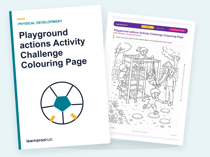 Playground actions Activity Challenge Colouring Page — colouring sheets cover