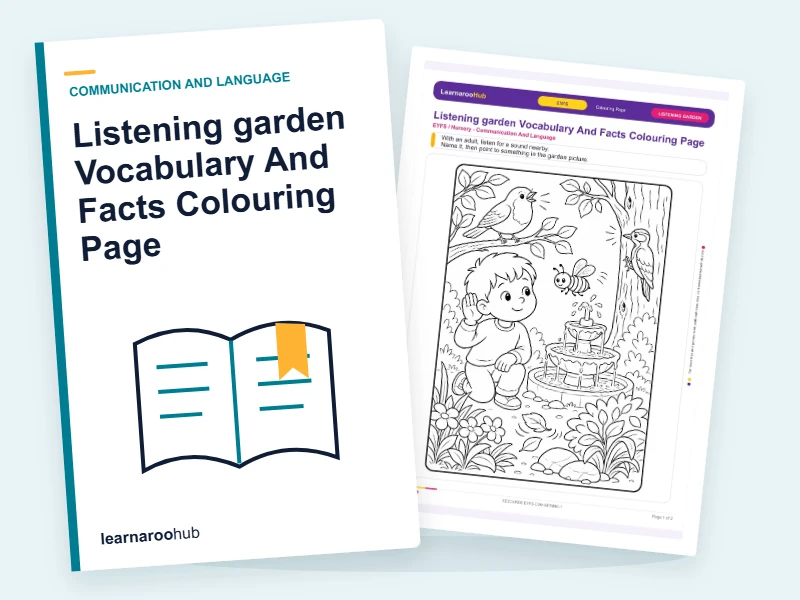 Listening garden Vocabulary And Facts Colouring Page — colouring sheets cover