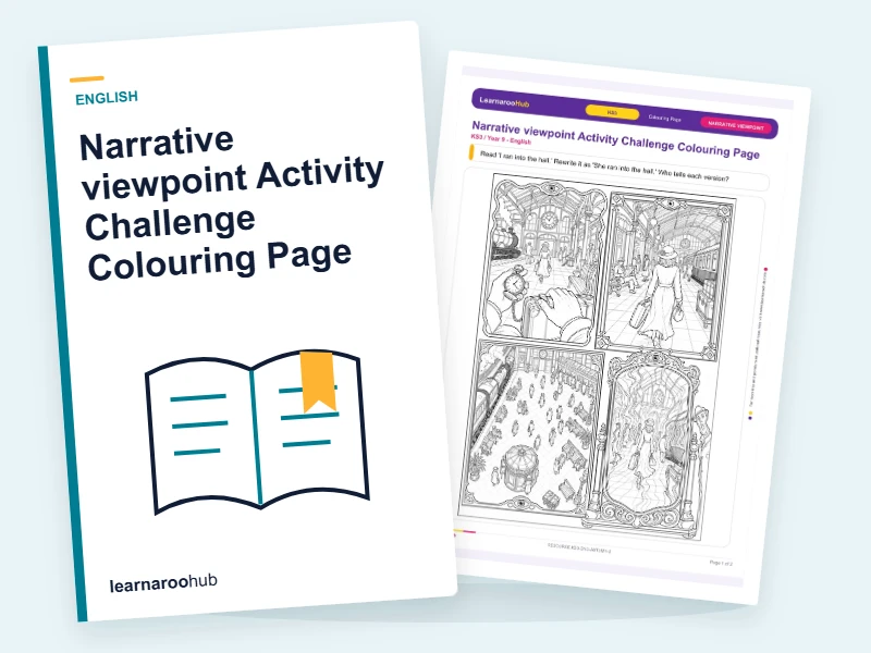 Narrative viewpoint Activity Challenge Colouring Page — colouring sheets cover