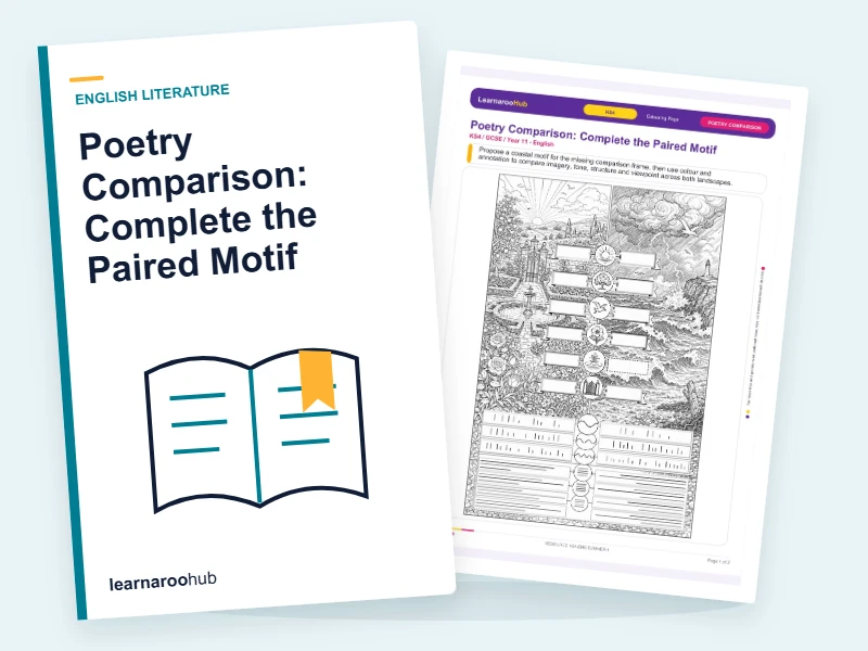 Poetry Comparison: Complete the Paired Motif — colouring sheets cover