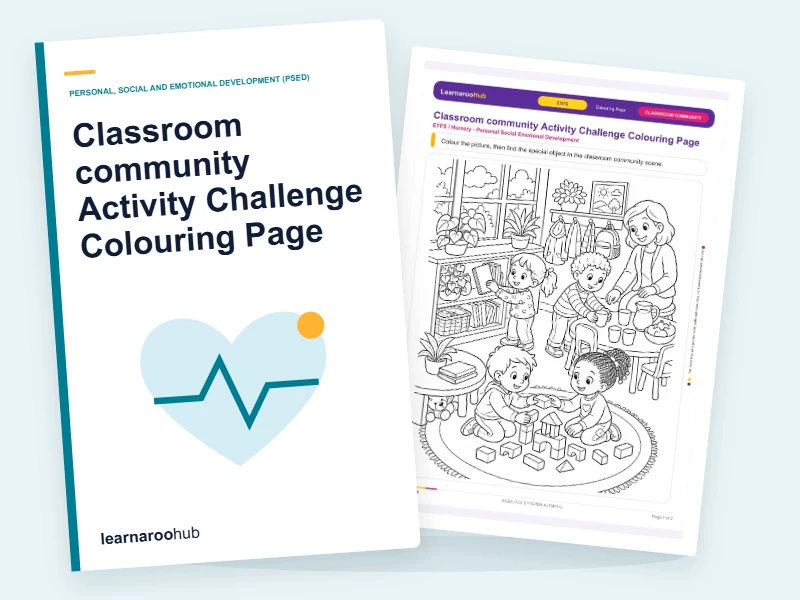 Classroom community Activity Challenge Colouring Page — colouring sheets cover