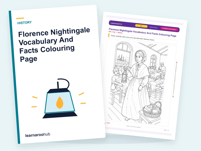 Florence Nightingale Vocabulary And Facts Colouring Page — colouring sheets cover