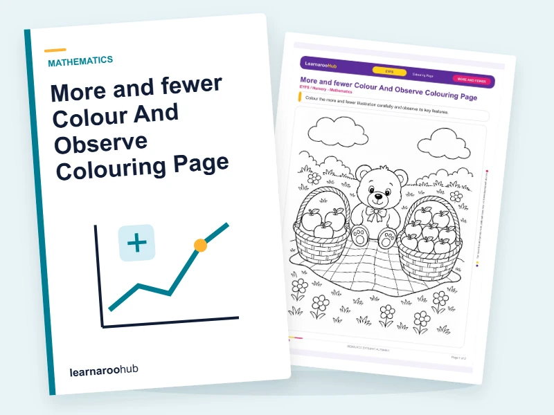 More and fewer Colour And Observe Colouring Page — colouring sheets cover