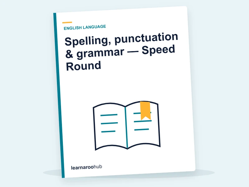 Spelling, punctuation & grammar — Speed Round — quiz cover