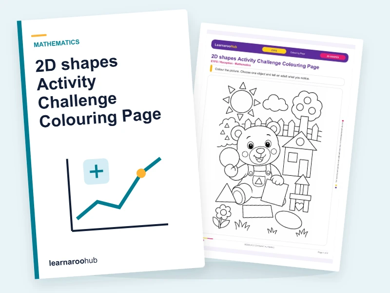 2D shapes Activity Challenge Colouring Page — colouring sheets cover