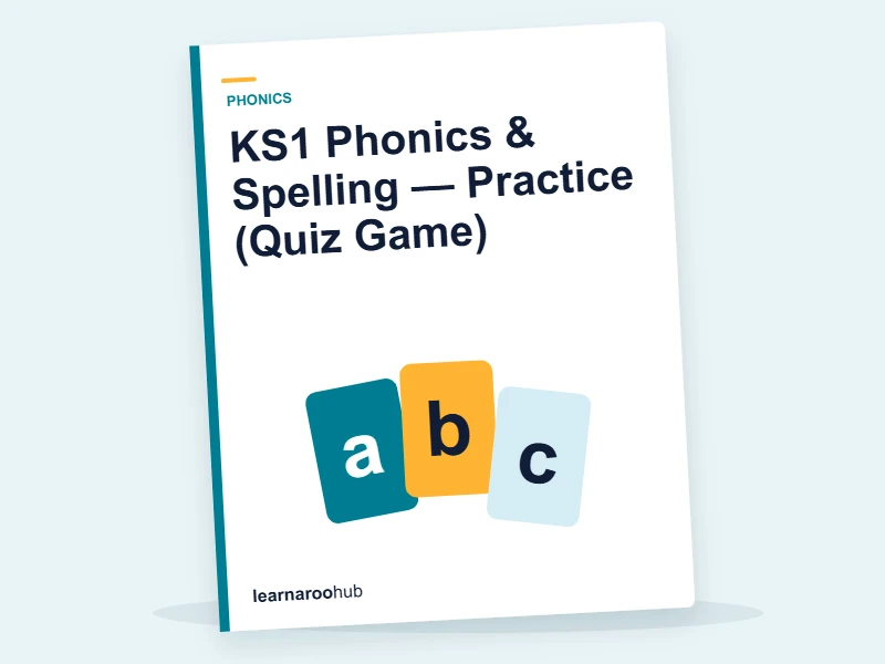 KS1 Phonics & Spelling — Practice (Quiz Game) — quiz cover