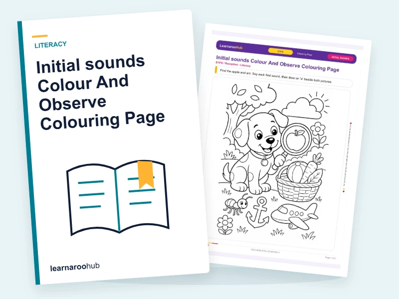 Initial sounds Colour And Observe Colouring Page — colouring sheets cover