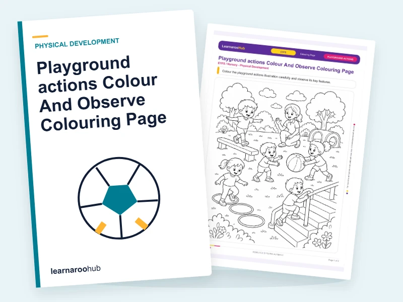 Playground actions Colour And Observe Colouring Page — colouring sheets cover