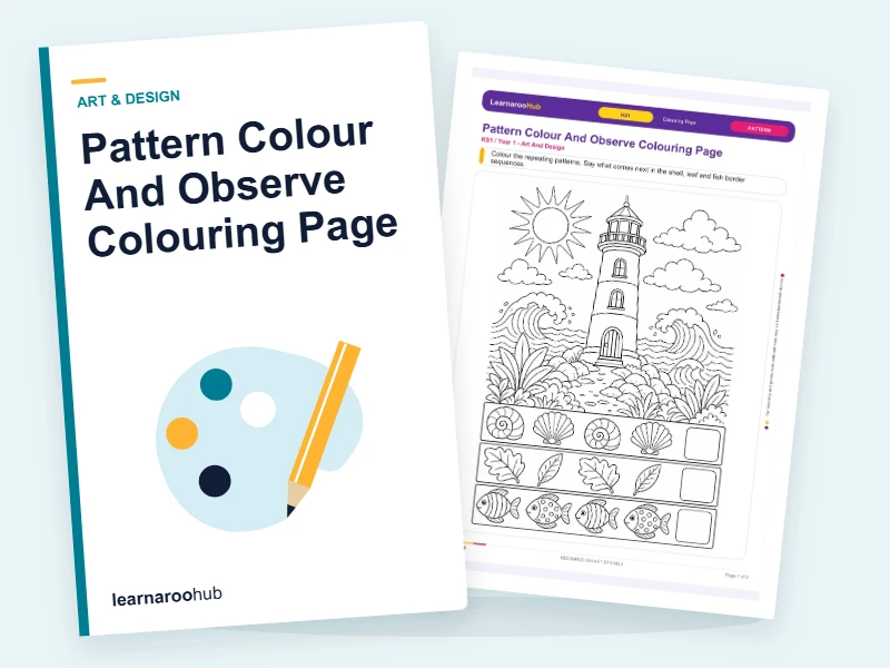 Pattern Colour And Observe Colouring Page — colouring sheets cover