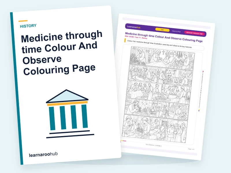 Medicine through time Colour And Observe Colouring Page — colouring sheets cover