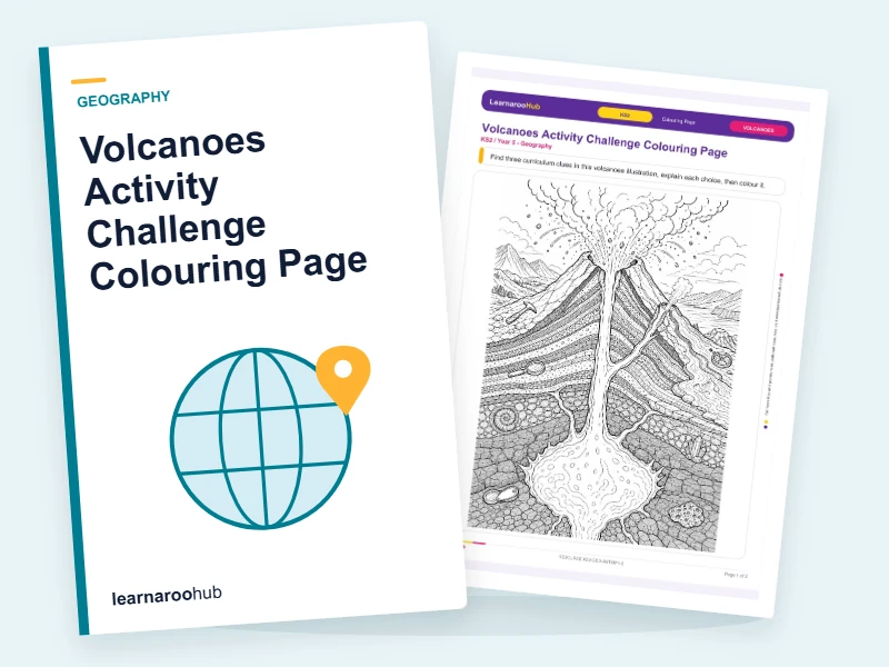 Volcanoes Activity Challenge Colouring Page — colouring sheets cover