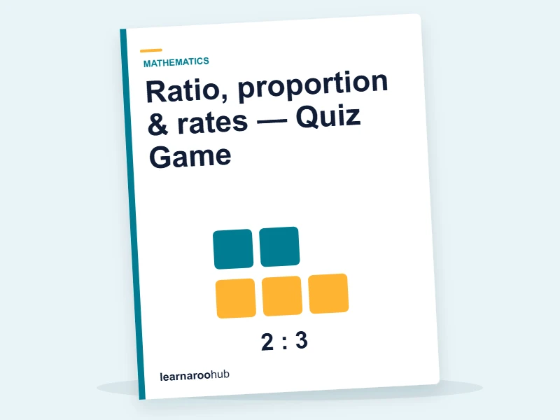 Ratio, proportion & rates — Quiz Game — quiz cover