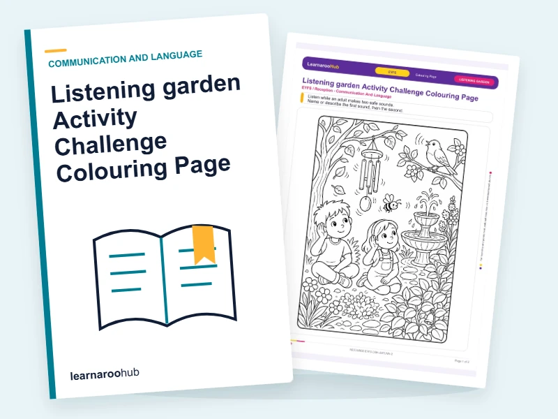 Listening garden Activity Challenge Colouring Page — colouring sheets cover