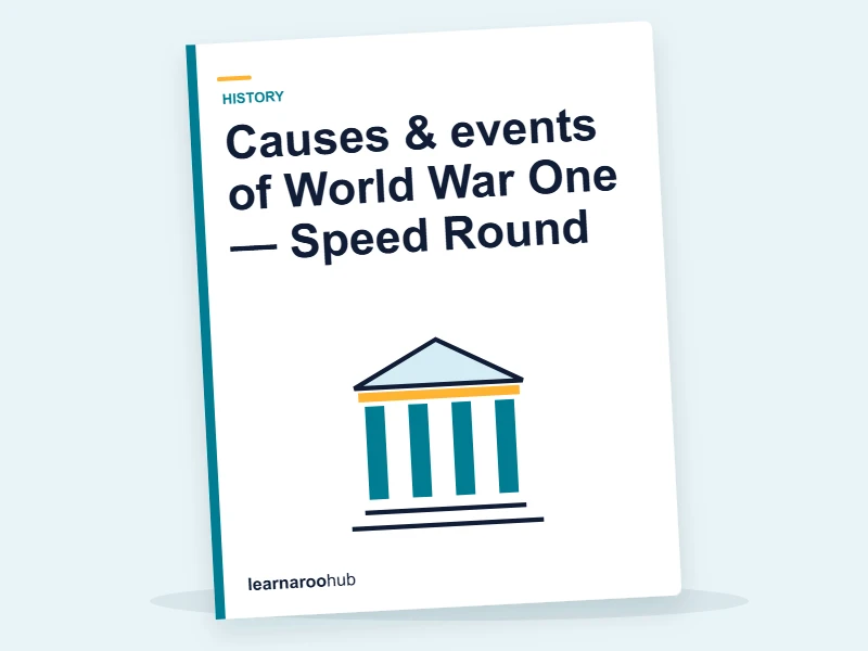 Causes & events of World War One — Speed Round — quiz cover